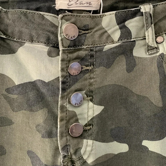 Elan Camo Camoflauge Button Fly Utility Zipper Stretch Skinny Jean Size M - Picture 8 of 11
